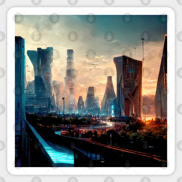 Future Cities Series Sticker by VISIONARTIST